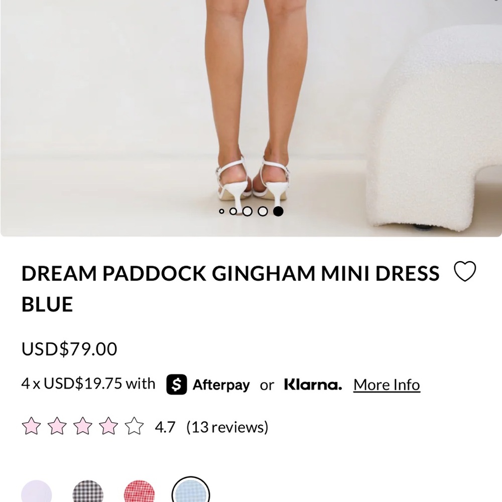 Hello Molly Light Blue Gingham Mini Dress - Picture 6 of 8